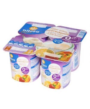 Yogur Alteza O% Sabor Macedonia Pack 4 Unid.x 125 Gr.