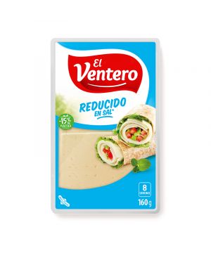 Queso El Ventero Tierno Reducido En Sal Loncheado 160 Grs