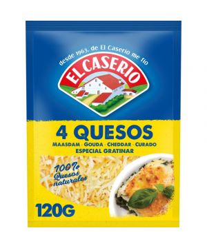 Queso El Caserio Rallado Gratinar 4 Quesos 120 Grs