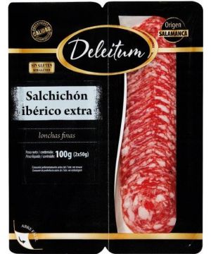 Salchichon Deleitum Iberico Extra Lonchas Finas 2X50 Grs