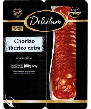 Chorizo Deleitum Iberico Extra Lonchas Finas 2x50 Grs