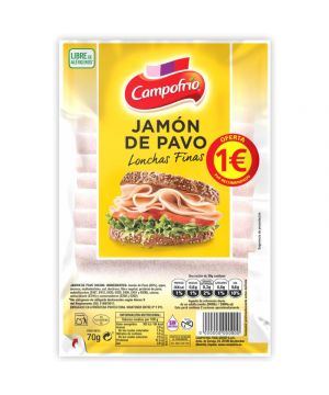 Jamon De Pavo Campofrio Lonchas 70 Grs.