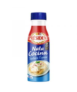 Nata President Cocinar 18 % M.g. Botella 250 Ml.