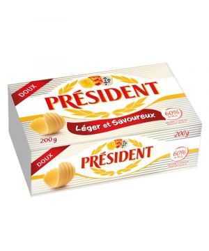 Mantequilla President 60% M.g. Pastilla 200 Grs.