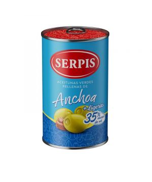 Aceituna Serpis Rellena Anchoa Ligeras 300 Grs. 130 Gr.p.e.