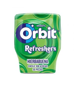Chicle Orbit Refreshers Hierbabuena Bot.30 Grageas 67 Grs