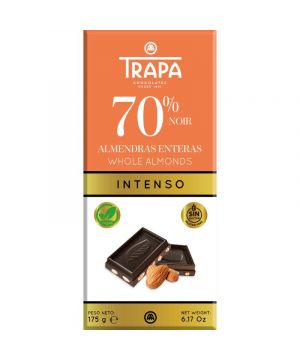 Chocolate Trapa Intenso 70% Noir Almendras Enteras 175 Grs