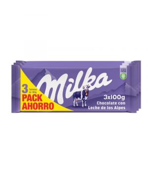 Chocolate Milka Con Leche Pack 3 Und.x 100 Grs.