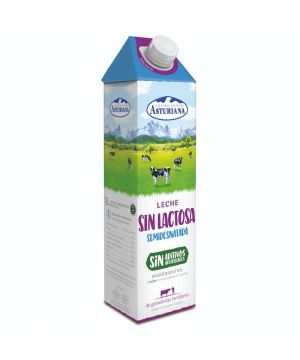 Leche Asturiana S/Lactosa Semidesnatada Brik 1 Litro