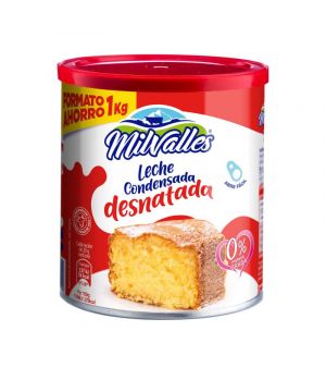 Leche Milvalles Condensada Desnatada Lata 1 Kilo