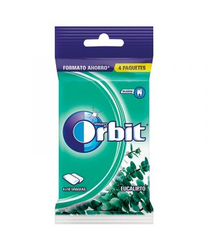 Chicle Orbit Eucalipto 10 Grageas Pack-4 56 Grs