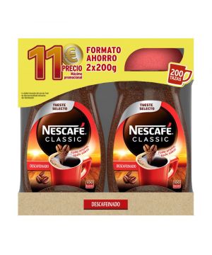 Cafe Nescafe Classic Descafeinado Duplo P-2x200 Grs.