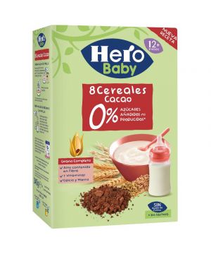 Papilla Hero Baby 8 Cereales Cacao 340 Grs