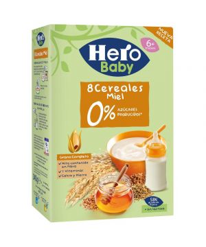 Papilla Hero Baby 8 Cereales Con Miel 340 Grs