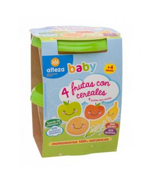 Tarrito Alteza Baby 4 Frutas Con Cereales Pack 2 Und X 200gr