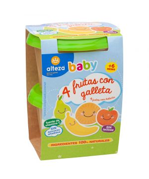 Tarrito Alteza Baby 4 Frutas Con Galletas Pack 2 Und X 200Gr