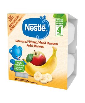 Tarrito Cups Nestle Manzana-Platano  Pack 4 X 100 Grs.