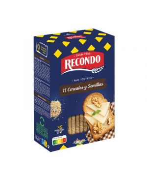 Pan Recondo Tostado 11 Cereales Y Semillas 30 Reb.270 Grs.