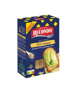 Pan Recondo Tostado 100%Integ.lino&Sesamo 30 Rebanadas 270Gr