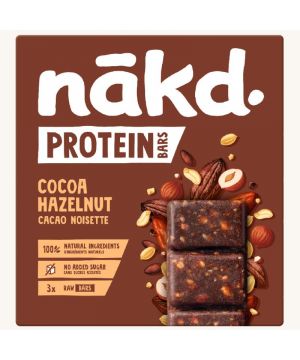 Barrita Nakd Proteina Cacao Avellana P-3 Und. X 45 Grs.