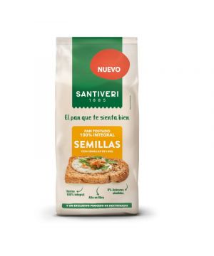 Pan Santiveri Tostado 100% Integral Semilla Lino 200 Grs.