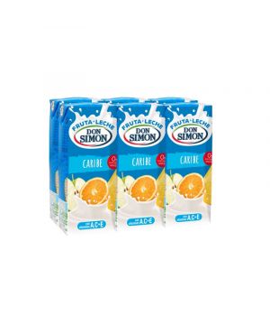 Fruta + Leche D.simon Caribe 200 Ml. Pack 6 Unds