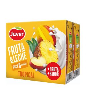 Fruta + Leche Juver Tropical 200 Ml. Pack 6 Unds