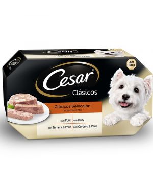 Alimento Cesar Clasico Seleccion Carne P-4x150 Grs