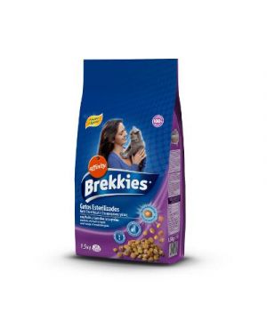 Alimento Brekkies Cat Esterilizado Pollo Cereales 1,5 Kg.