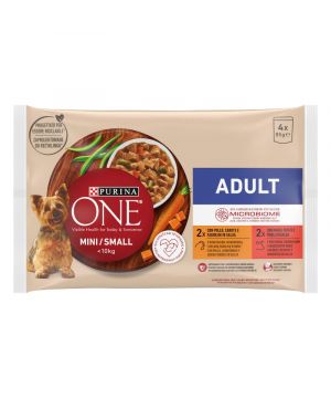 Alimento One Mini Adulto Pollo-Buey Perro Humedo P-4 X 85Grs