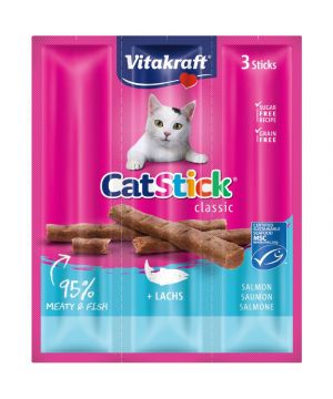 Alimento Vitakraft Mini Stick Gatos Salmon Pack 3 Und.