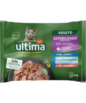 Alim.ultima Cat Fit&delicious Esterilizado Pescado P-4x85gr.