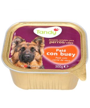 Alimento Tandy Perro Pate Con Buey Tarrina 300 Grs.