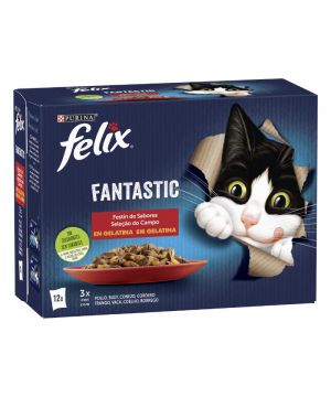 Alimento Felix Fantastic Festin De Carne 12X85Grs.