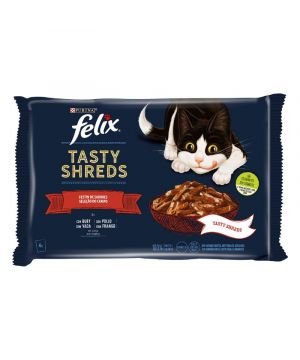 Alimento Felix Tasty Sherds Carne 4X80Gr.