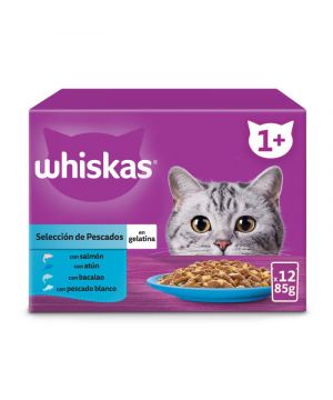 Alimento Whiskas Seleccion Pescado Gelatina P-12X85 Gr