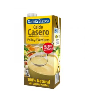 Caldo Gallina Blanca 100% Natural Pollo Y 8 Verduras 1 Lt.