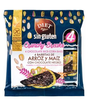 Barrita Diat Arroz/Maiz Con Chocolate Negro S/Gluten 68G P-4