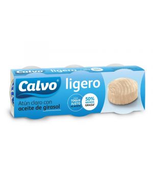 Atun Calvo Claro Aceite Girasol Ligero P-3un,180 Gr.168gr.pe