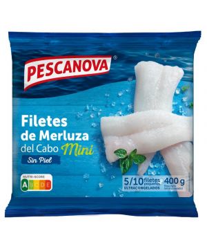 FILETE MERLUZA DEL CABO SIN PIEL MINI PESCANOVA 400 GRS