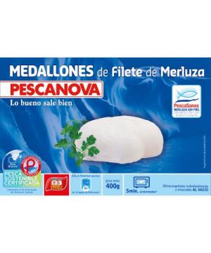 Medallones De Filetes De Merluza Pescanova S/Piel 400 Grs