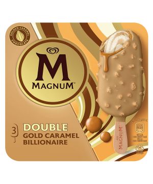 Helado Frigo Magnum Double Gold Caramelo Billionaire 3u.213g