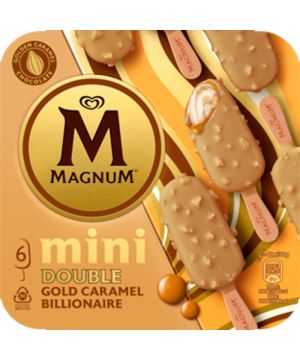 Helado Frigo Magnum Mini Double Gold Billionaire 6Un.282Grs.