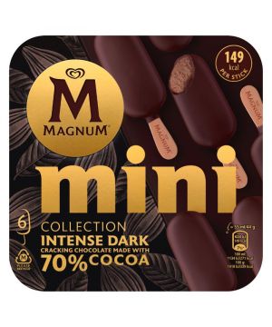 Helado Frigo Magnum Mini Intense Dark Pack 6 Unds 300 Grs