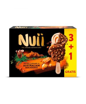 Helado Nuii Caramelo Salado Nueces 90ml 3+1 Gratis, 323 Gr