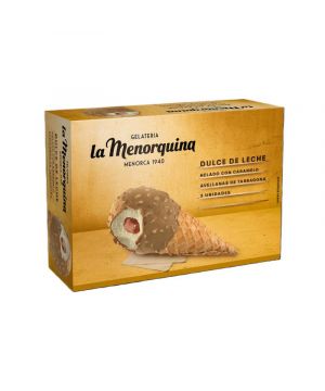 Helado Cono Menorquina Dulce De Leche 3X130 Ml 255 Grs.