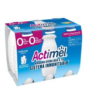 Yogur Danone Actimel Desnatado Natural Pack 6 X 100 Grs