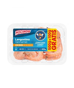 Langostino Cocido Pescanova 500 Gr, 30-40 Pz/Kg