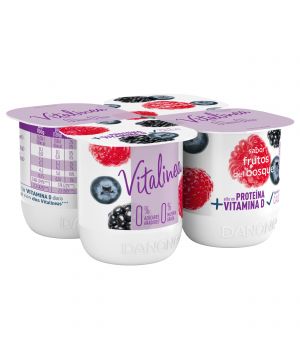 Yogur Vitalinea Sabor Frutas Del Bosque Pack-4X120 Grs