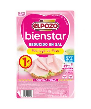 Pechuga De Pavo Sin Grasa Reducido En Sal Elpozo 65 Grs+10%